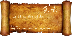 Firling Arnolda névjegykártya